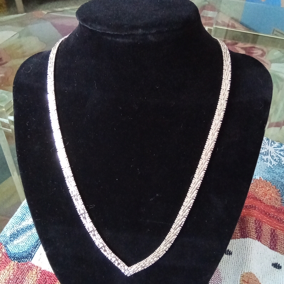 Macy's Jewelry - 925 Sterling V Design 18in. Sterling Silver Necklace
